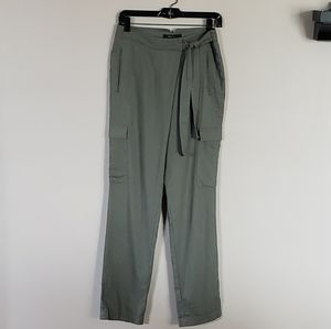 BCBG MaxAzria Women's Linen and Cotton Blend Green Pants Size XS